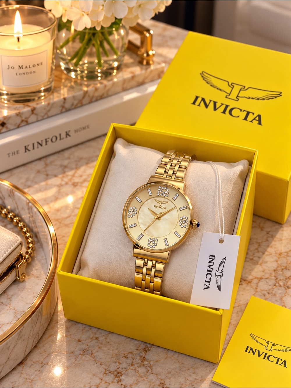 Invicta Wildflower 69928 Women’s Gold Watch 31mm NWT